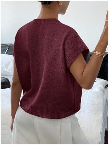SOLY HUX Women's Short Sleeve Business Casual Sweater