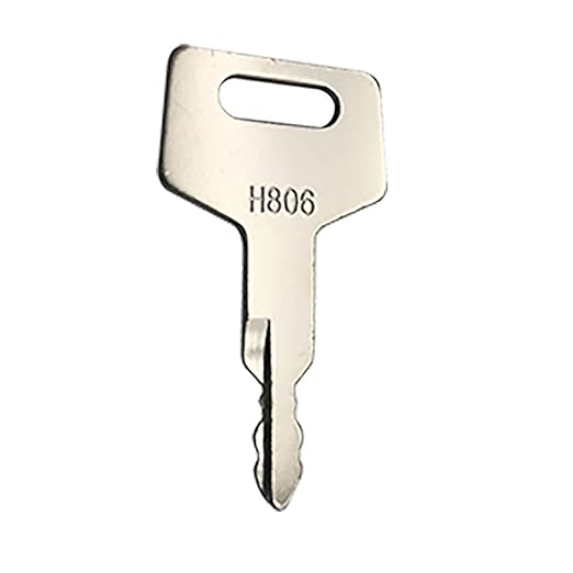 Ignition Switch Keys, 10 Pack Ignition Keys 17001-00019 for Takeuchi Gehl Case New Holland for Caterpillar Heavy Equipment (H806 Ignition Key)