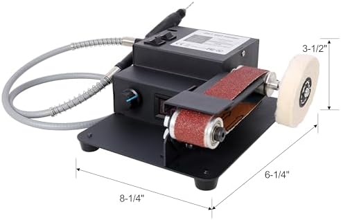 Belt Sander, 2-in-1 Sander 350W Dual Motor Rotary Tool Sand Belt, Mini Electric Belt Sander Desktop Polisher, Multifunctional Power Tool (Black)