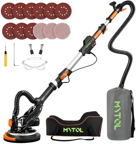 MYTOL 7.2A Drywall Sander with Vacuum, LED, 6-Speed