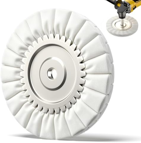 8" Airway Polishing Buffing Wheel for Angle Grinder, Soft Flannel Buffer Polisher Wheel for Car, Aluminum Metal Polishing Wheel Pad for Mirror Finish (5/8" Arbor Hole)
