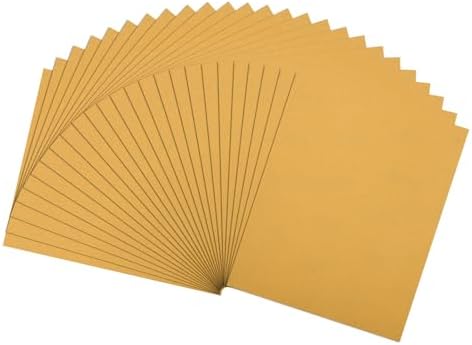 25 Pcs 220 Grit Sandpaper 4.5 x 5.5 Inch Sand Paper Alumina Gold