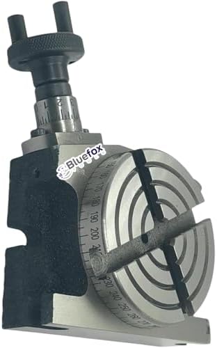 Bluefox 3" (80mm) Rotary Table Horizontal & Vertical HV Milling Table with 4 T-Slot Bolting for Precision Metalworking & CNC Machining Tools – Durable Cast Iron Body