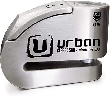 URBAN UR14S Approved Motorcycle Disc Lock with Smart Alarm | 120dB, LED, Warning, A+ Sensitivity, X2 ON | SRA & Sold Secure Gold Tested Anti-Theft for Motorbike | 14mm Double Locking, Stainless Steel