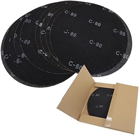 HUAALIUCHE 17" Sanding Screen Discs - Mesh Floor Sanding Screen - Black Silicon Carbide - for Wood Floors (10 Pack, 80 Grit)