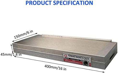 6x16 inch Fine Pole Permanent Magnetic Chuck Powerful Sealed Rectangular Chuck for Grinding Machine