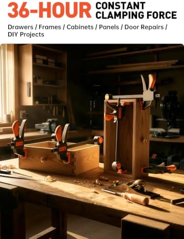 [300LB Heavy-Duty] Bar Clamps for Woodworking, 4 x 6" Clamps for Woodwork, Quick Grip F-Clamps with 2.75 In Deep Reach, Trigger Clamps for Cabinet Glue Ups Drawer
