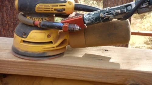 Sanding Solutions SAND+AID Extension Pole Attachment for 5-Inch Random Orbital Sanders, Vibration Reducing, Red, Hand Powered, Eliminates Back Pain When Sanding Decks or Floors