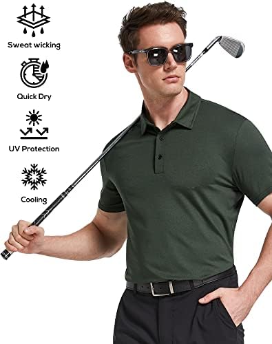 5 Pack Men's Polo Shirts Short Sleeve Golf T Shirt Performance Casual