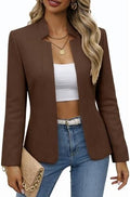 Mina Self 2026 Fall Women's Open Front Tweed Blazer,Plaid Fitted Jacket