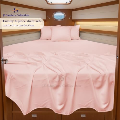 JS Sanders Collection 4PC Boat Sheet Set Universal V Berth, Blush