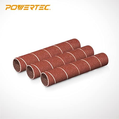 POWERTEC 11211-P2 4.5 Inch Sanding Sleeves for Spindle Sander, 120 Grit, Aluminum Oxide Sandpaper Diameter 3/4 Inch – 6 Pack