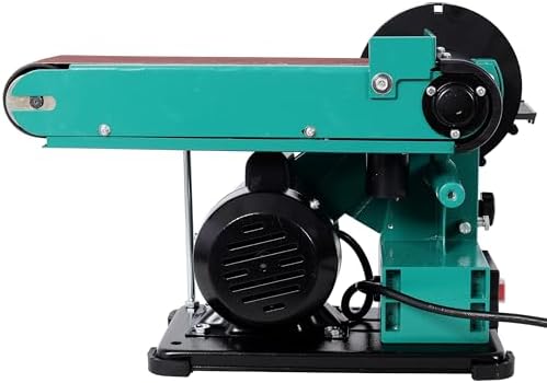 4x36 Inch Belt Sander 6 Inch Disc Sander, 120V Benchtop Sander and Polisher Grinder with Beveling Table, for Woodworking & Metalworking, Green