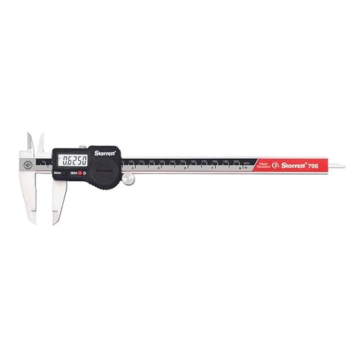 Starrett Stainless Steel IP67 Electronic Slide Caliper - 0-8" Range, .0005" Resolution, LCD Display, Fine Adjustment, Slide Lock, in/mm Conversion - 798A-8/200