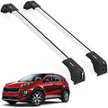 ERKUL Roof Rack Cross Bars for Kia Sportage 2017-2022 | Aluminum Crossbars with Anti Theft Lock for Rooftop | Compatible with Flush Rails - Silver