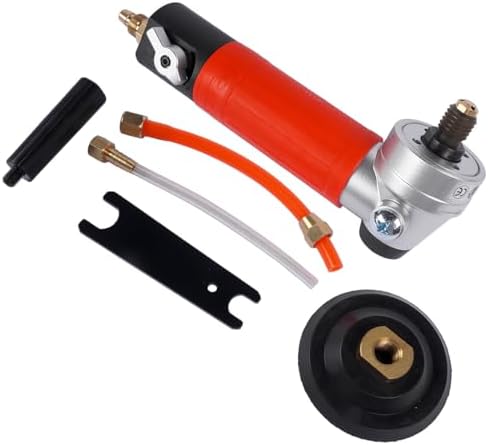 4-Inch Air Wet Polisher/Sander, 4500 RPM Pneumatic Stone Grinder with 5/8"-11 Spindle, Water-Fed System, Front Side Exhaust for Granite Marble Concrete