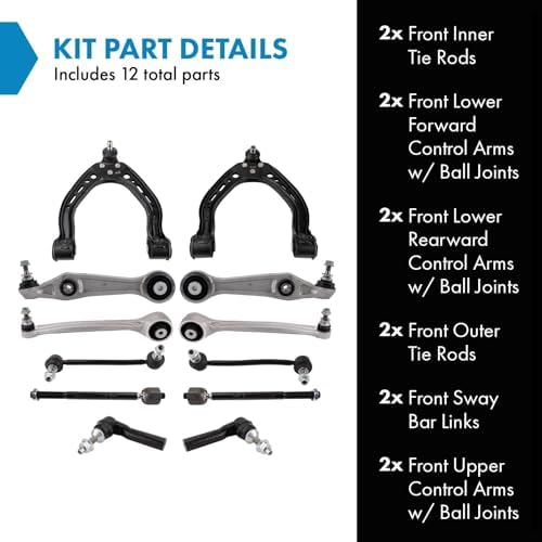 TRQ Front Steering & Suspension Kit Control Arm with Ball Joint Sway Bar