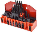 58 Pc 7/16 Inch T-Slot Hold Down Clamp Clamping Kit Mill Machinist Set Replacement for Bridgeport Milling Machine with Plastic Storage Box (3/8-16)
