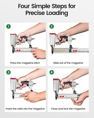 meite F32 18 Gauge Brad Nailer, Pneumatic Brad Nailer with 4,000 Pcs Nails