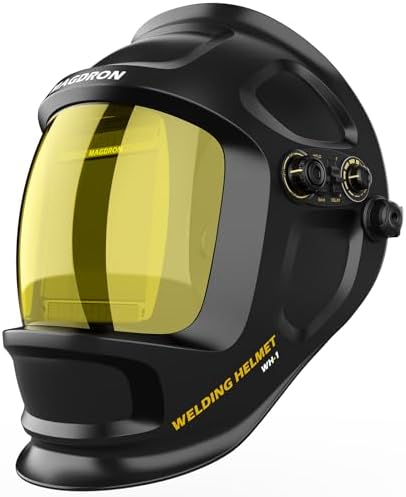 Auto Darkening Welding Helmet Large View 3.94" x 3.66", True Color Welding Hood Optical Clarity, 4 Arc Sensor Solar/Battery Powered, Wide Shade 3.5/5-9/9-13 Welder Mask for TIG MIG ARC Cut Grind