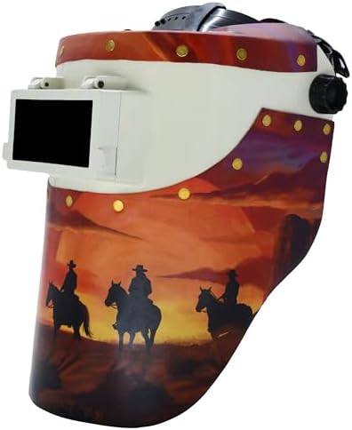 WoahBros Flip-Up Welding Helmet | Sugar Scoop Welding Hood | Fits 2x4 Cheater Lens (Not Included) | Western
