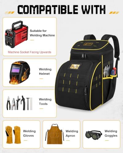 YARWO Welding Tool Backpack for Men, Tool Bag for Welding Tools and Helmet