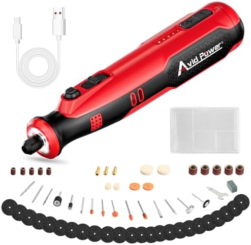 AVID POWER 8V Cordless Rotary Tool 5 Speeds Dog Nail Grinder 4 LED Lights