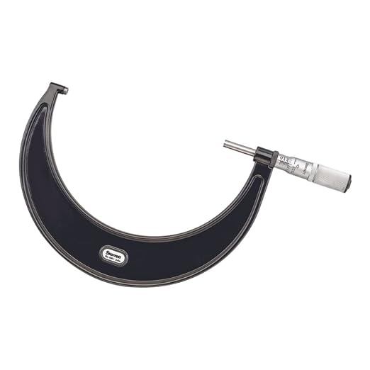 Starrett Outside Micrometer with One-Piece Spindle, Satin Chrome Finish and Advanced Sleeve Design - Quick and Easy Adjustment, 5-6" Range, .0001" Graduation - T436.1XFL-6