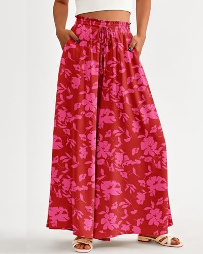 BTFBM Wide Leg Flowy Palazzo Pants for Women