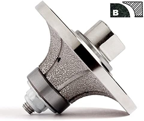 Diamond Hand Profiler B25,Half Bullnose Vaccum Brazed Profile Wheel Metal Cover Router Bit for Marble Granite D85 5/8-11