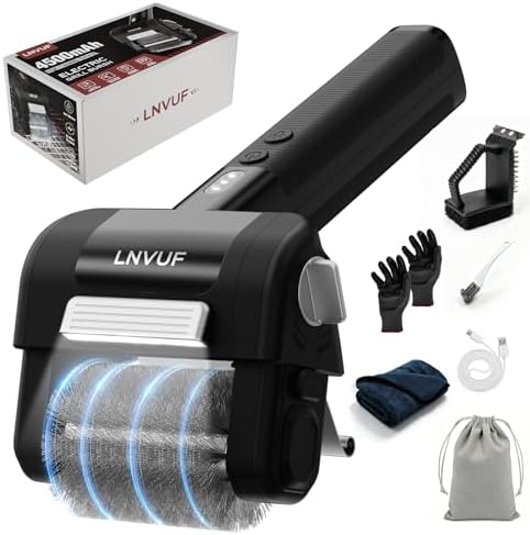 Electric Grill Brush, Grill Cleaner with LED Light, with 800 RPM Motor, Heavy Duty Grill Cleaning Tool, Personalized Grill Gift s for Dad