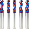 Amana Tool Spektra Extreme Tool Life Coated Solid Carbide CNC Compression Spiral Router Bit, 46011-K-5 5 Pack, 3/8 D x 7/8 CH x 3/8 Shk x 3 L 3 Fl