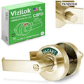 VIZILOK ADA Compliant, Single Egress Indicator Privacy Lock C5FD-L Durable ANSI Grade 2 comp Commercial LeftHanded Non Reversible in-Use or Vacant Push Button Lever - Satin Brass