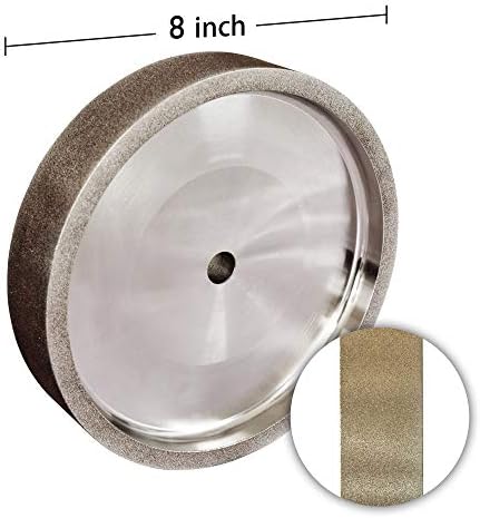 BUCKTOOL 180 Grit 8-Inch CBN Grinding Wheel, 1.5-Inch Wide, 5/8-Inch Arbor