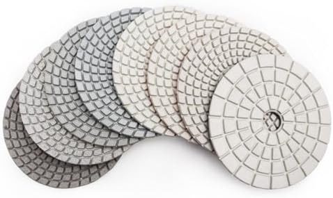 SHDIATOOL 4 Inch Wet Diamond Polishing Pads 8PCS Mixed Grit for Stone