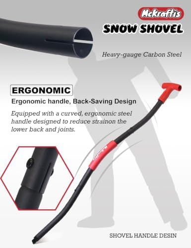Ergonomic Snow Shovel for Driveway Home Garage; T-Grip