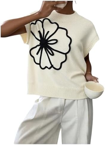 SOLY HUX Women's Short Sleeve Business Casual Sweater
