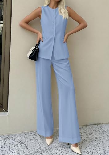 PRETTYGARDEN Women's 2 Piece Sets Business Casual Outfits