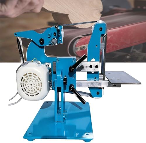 Heavy-Duty Vertical Horizontal Belt Polisher,750W/1100W Electric Grinding Machine with 915x50mm Belt, Robust Steel Body Design, Perfect for Woodworking Metal Refinishing(750w)