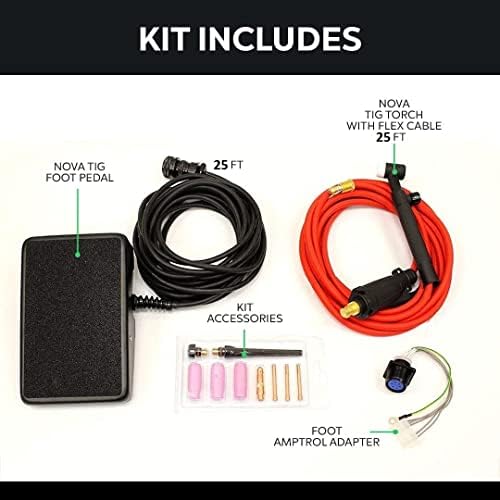 NOVA Welding Industries NOVA TIG Kit compatible with Lincoln Power MIG 210 MP Welder K3963-1 Accessory Kit with torch (25 ft)