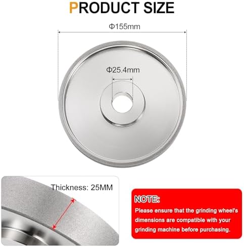 HARFINGTON Diamond Lapidary Wheel 6 Inch x 1 Inch Arbor Hole 240 Grit Grinding Wheels for Stone, Marble, Glass, Ceramics, Crystal, Carbide, Steel
