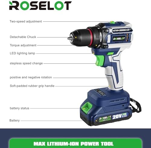 20V Brushless Cordless Drill Set, 531 In-lb Torque, 2x1.5Ah Batteries & Tool Box Included, Compact Power Drill Kit for Home Repair & DIY Projects