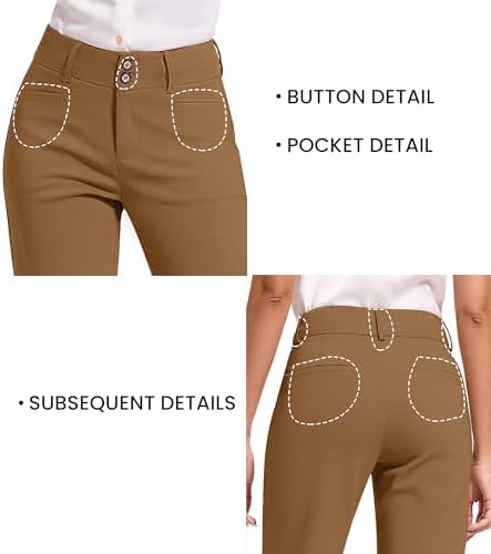 KICZOY Women Dress Pants Stretch Business Straight Leg with Pockets Wear to Work Casual 2026 Suitpants
