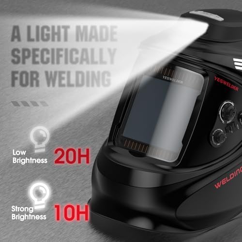 YESWELDER Welding Helmet with Rechargeable Fan and Work Light