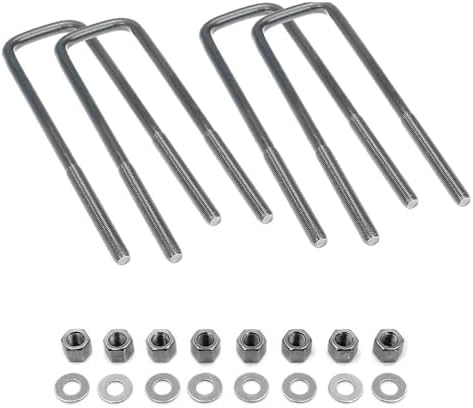 BST BSSP 4PCS Square U-Bolts 2.5" Wide Leaf Springs 10.5" Long 9/16" Dia Leaf Spring Axle Suspension Lift Kit with Hardware