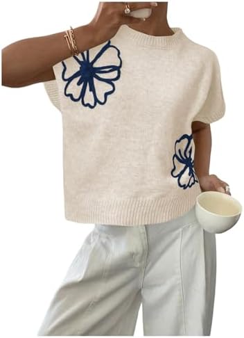 SOLY HUX Women's Short Sleeve Business Casual Sweater