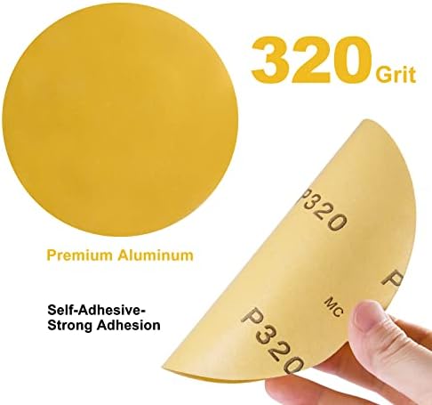 100 PCS 6 Inch PSA Sanding Discs 320 Grit Sticky-Back Sandpaper
