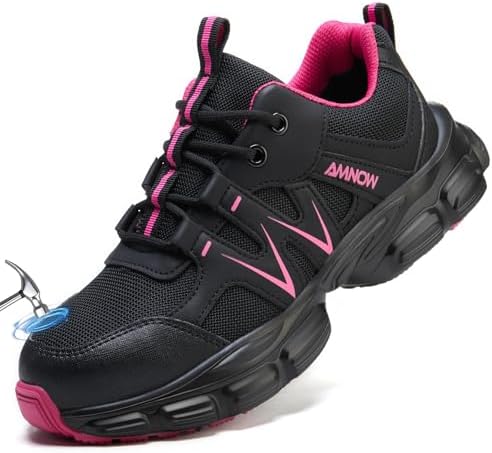 Hogent Steel Toe Shoes for Men Women - Non Slip & Lightweight Work Shoes