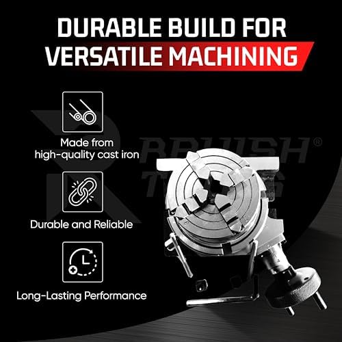 Horizontal & Vertical Rotary Table with 70mm 4 Jaw & T-Nuts Set, 4"