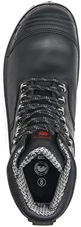ROCKROOSTER Work Boots for Men,7 inch,Steel Toe,Side Zipper, Oiled Leather Shoes,Static Control,Breathable,Quick Dry(AK232Z-245Z)